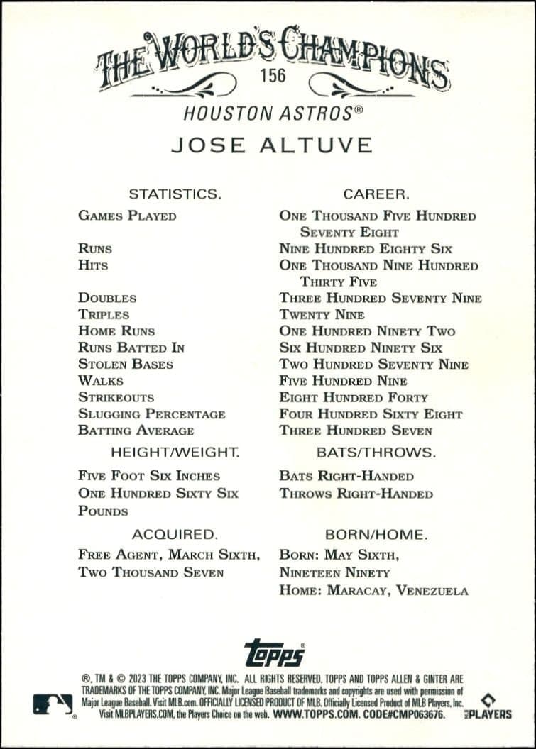 Jose Altuve - Back