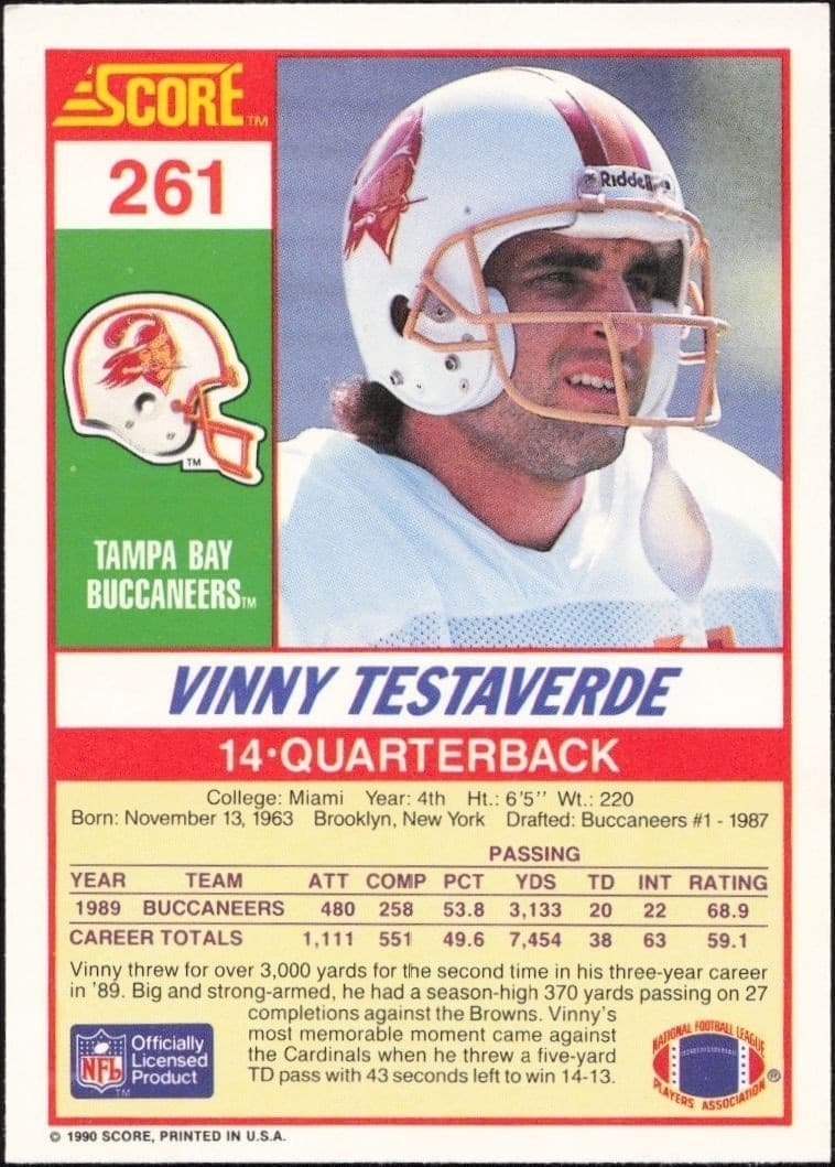 Vinny Testaverde - Back