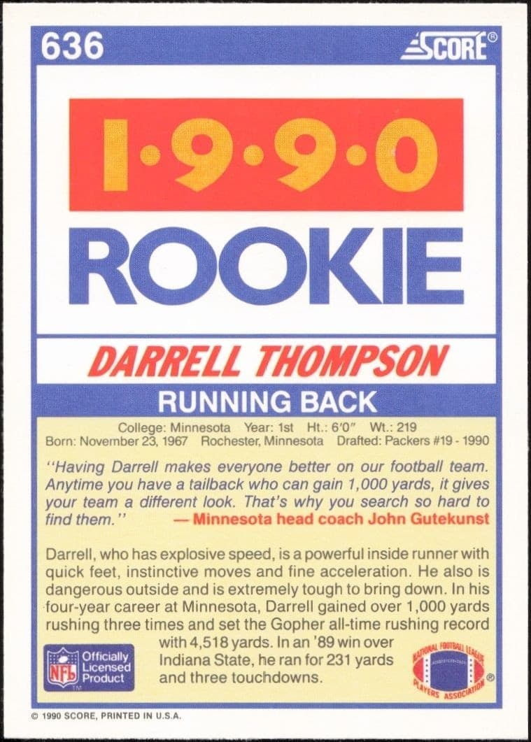 Darrell Thompson - Back