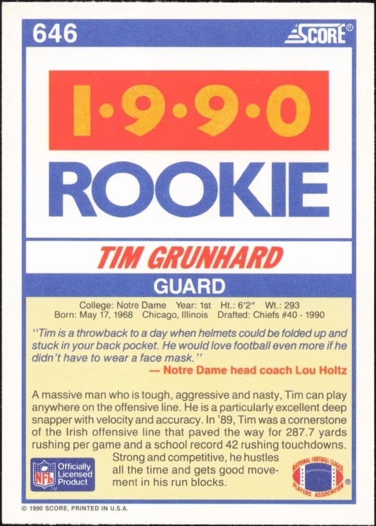 Tim Grunhard - Back