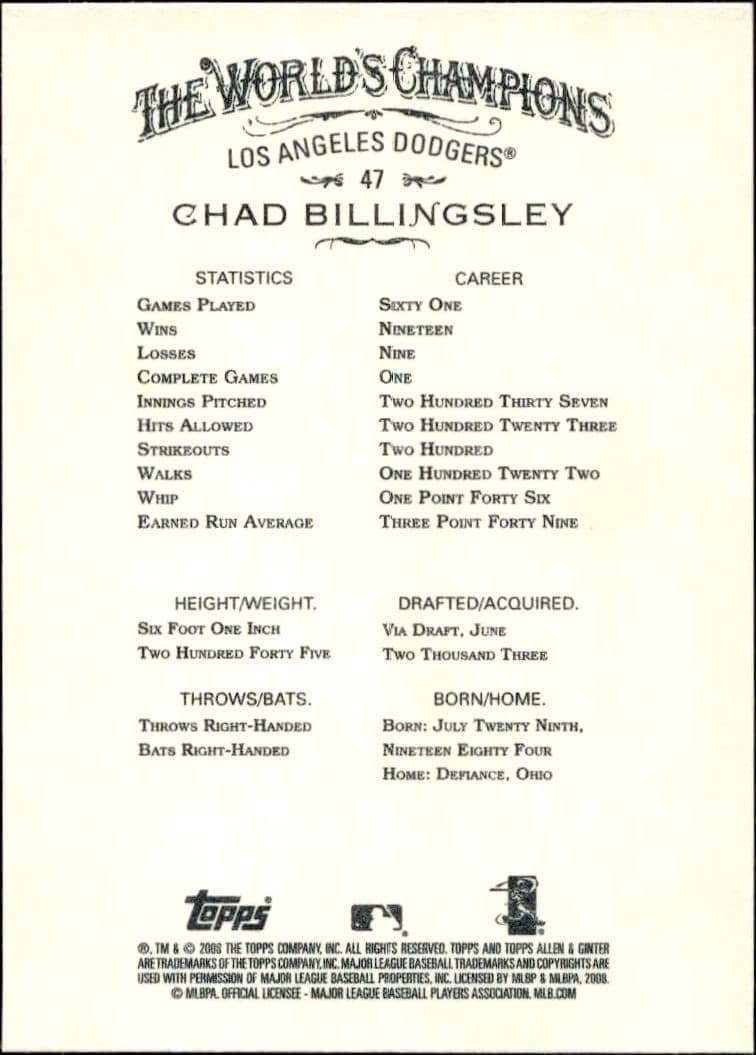 Chad Billingsley - Back