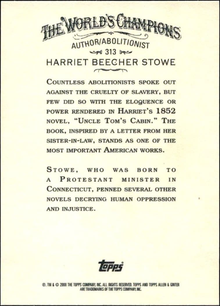 Harriet Beecher Stowe - Back