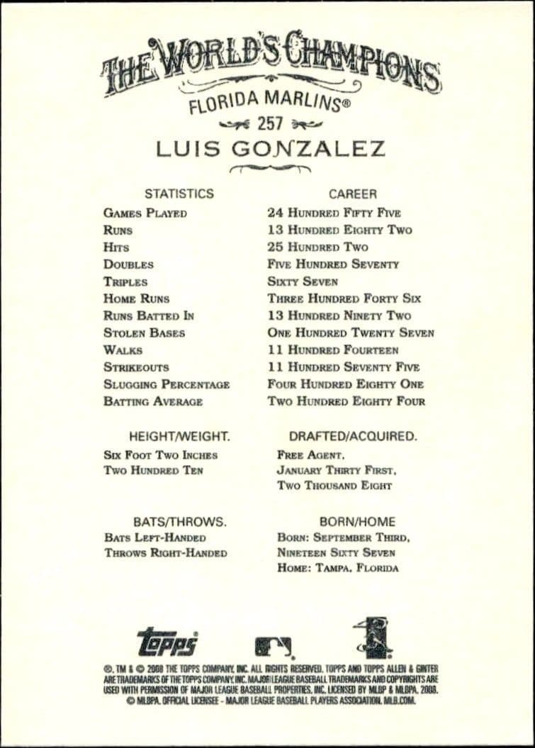 Luis Gonzalez - Back