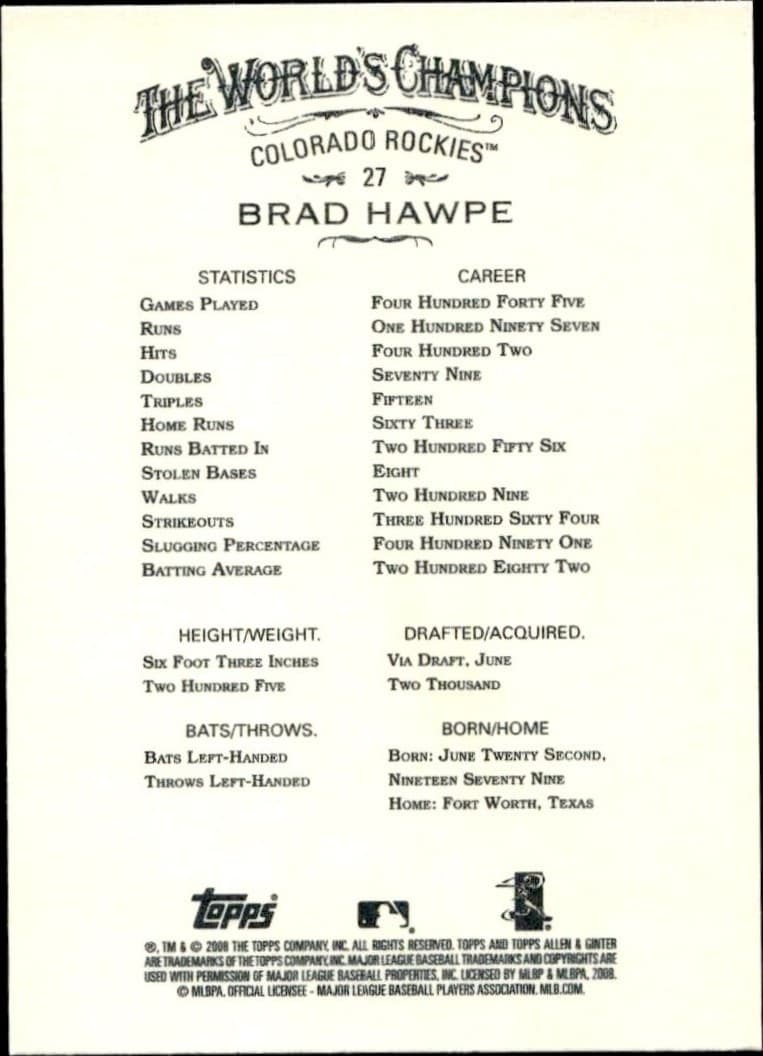 Brad Hawpe - Back