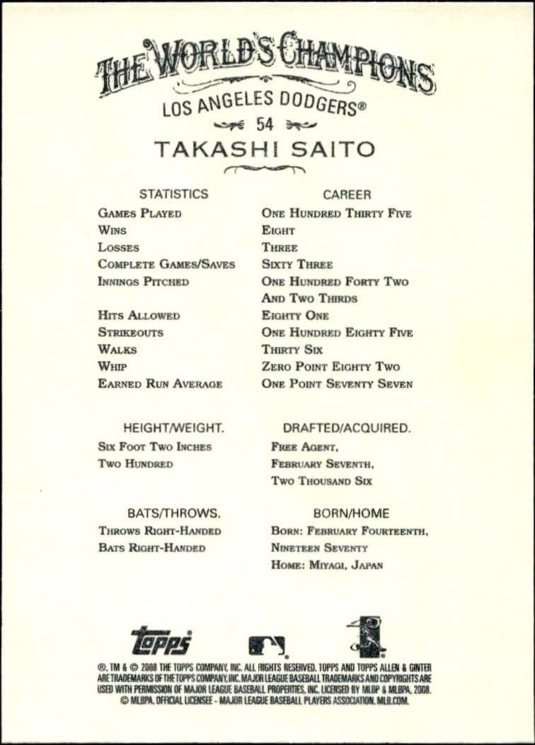 Takashi Saito - Back