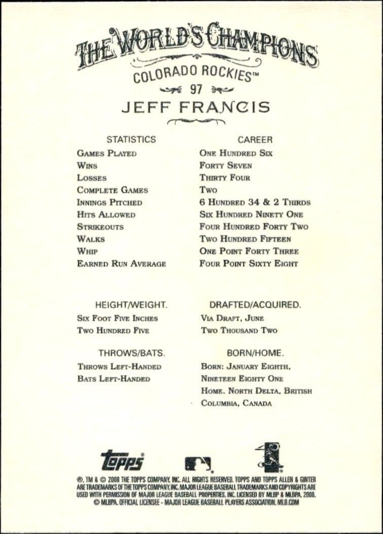 Jeff Francis - Back