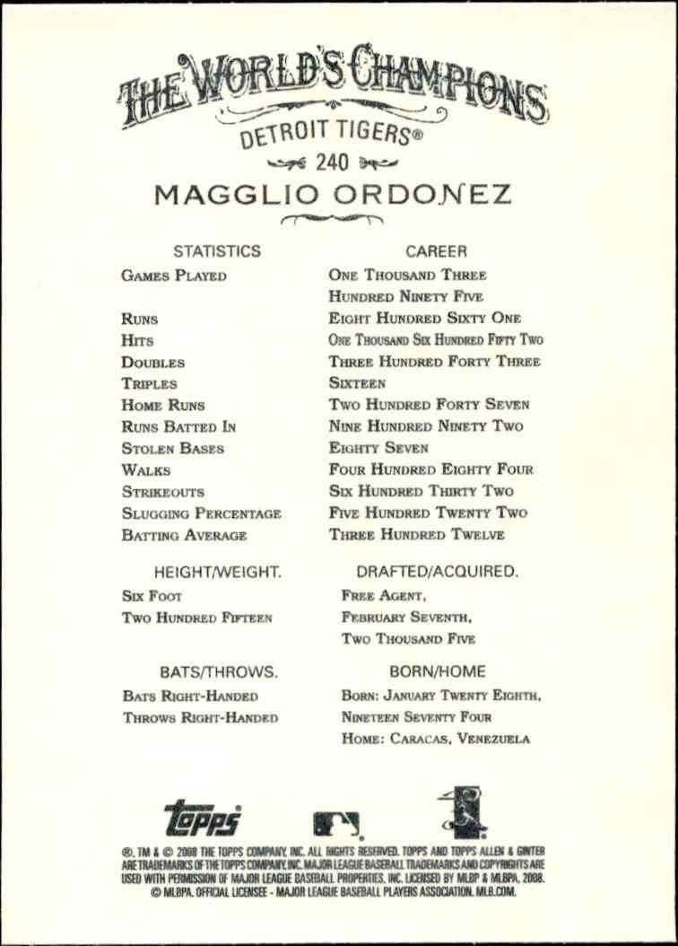 Magglio Ordonez - Back
