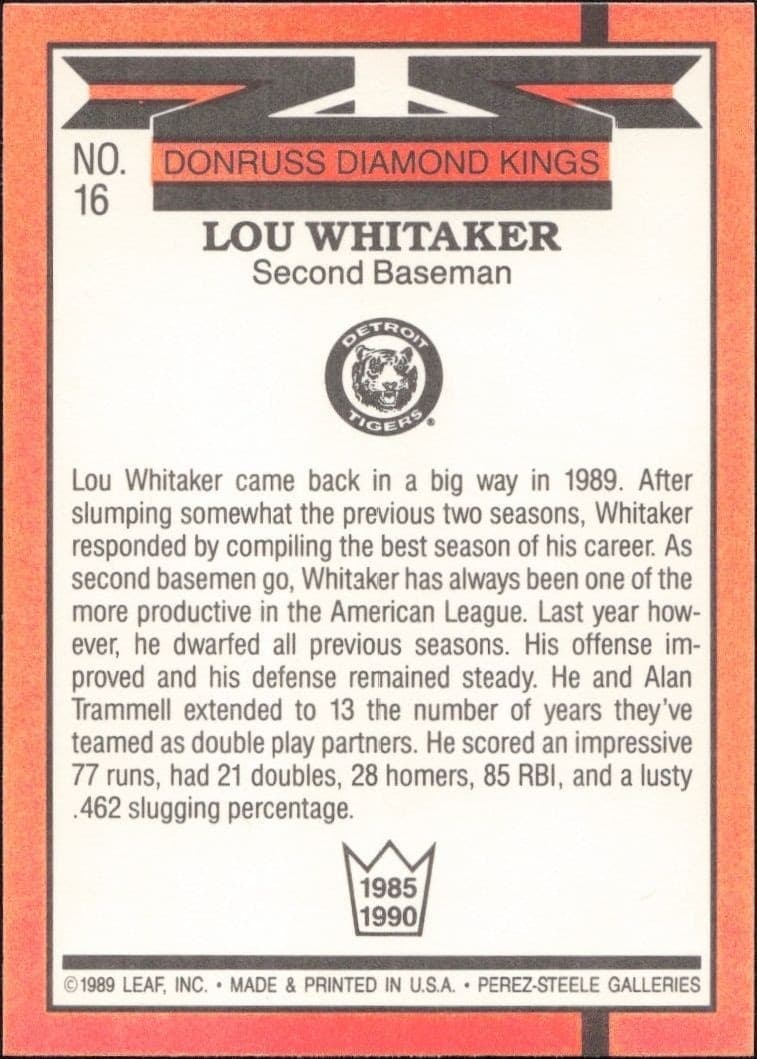 Lou Whitaker - Back