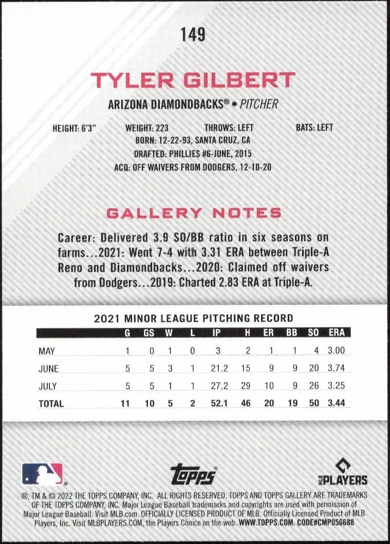Tyler Gilbert - Back