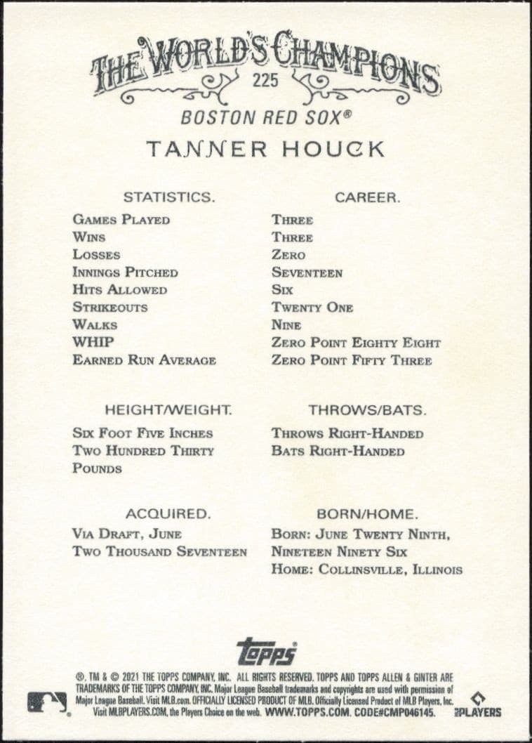 Tanner Houck - Back