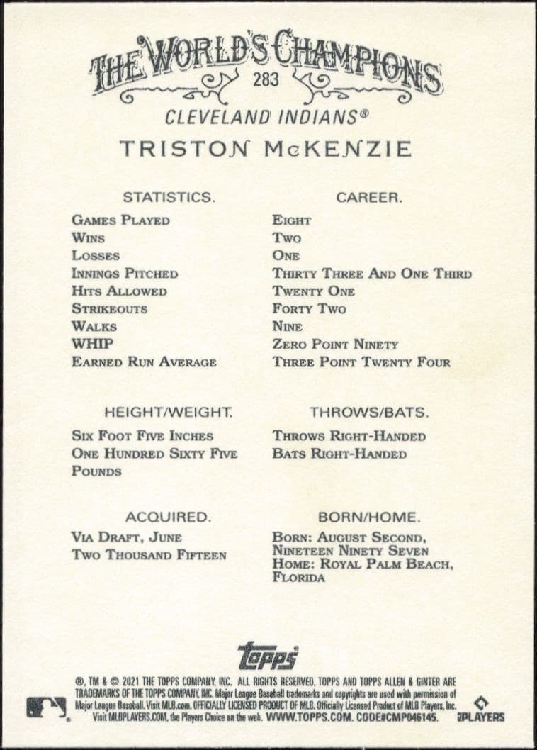Triston McKenzie - Back