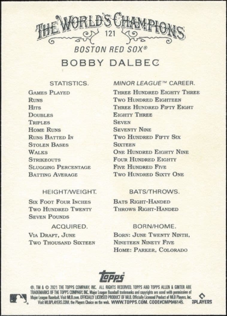 Bobby Dalbec - Back