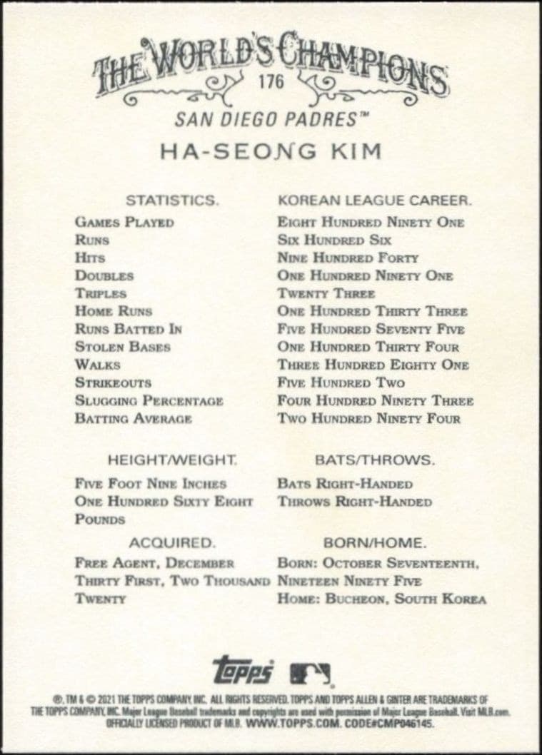 Ha-Seong Kim - Back