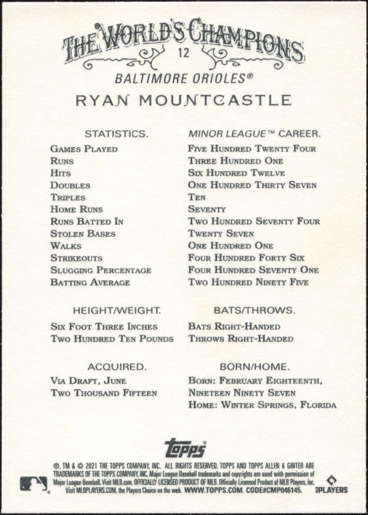 Ryan Mountcastle - Back
