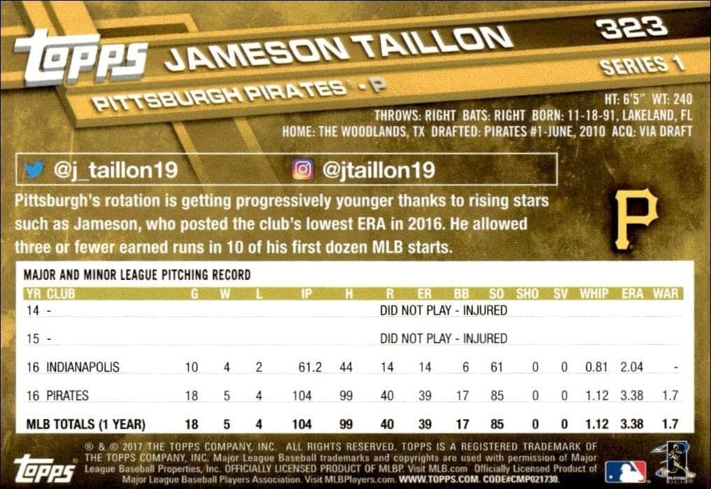 Jameson Taillon - Back