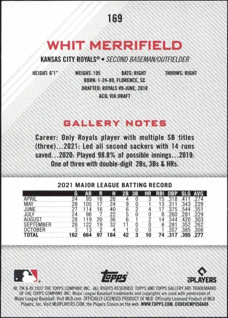 Whit Merrifield - Back