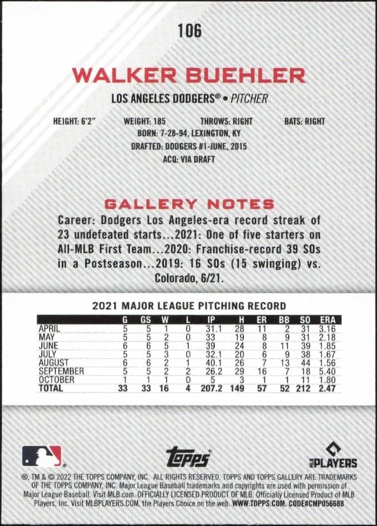 Walker Buehler - Back