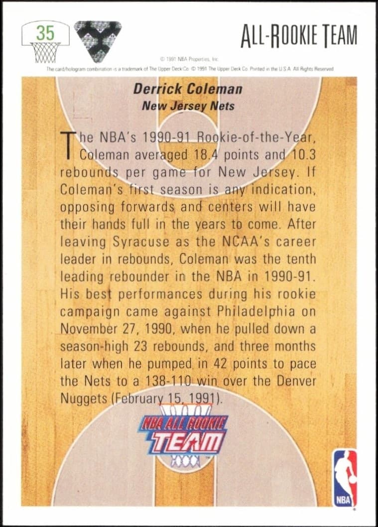 Derrick Coleman - Back