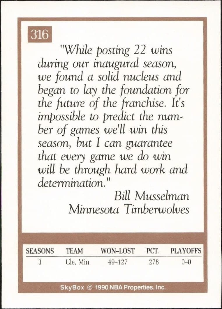 Bill Musselman - Back