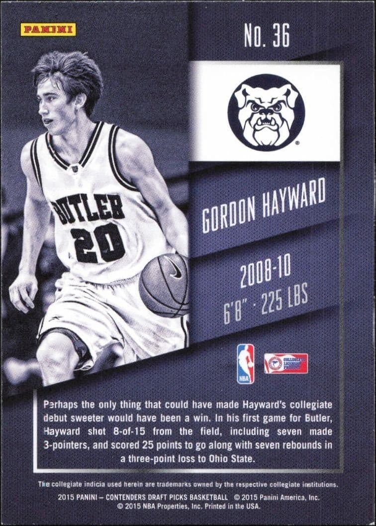 Gordon Hayward - Back