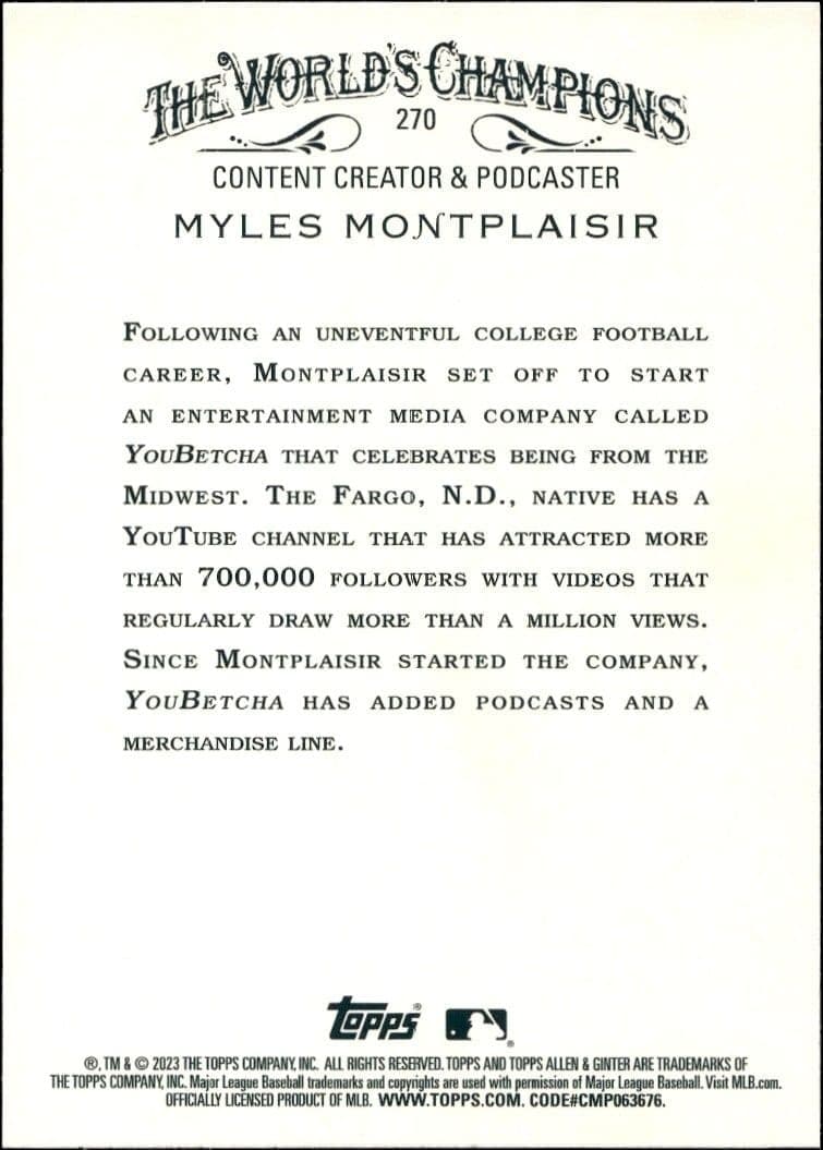 Myles Montplaisir - Back
