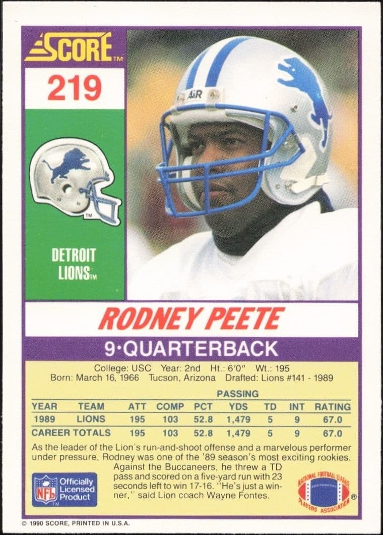 Rodney Peete - Back