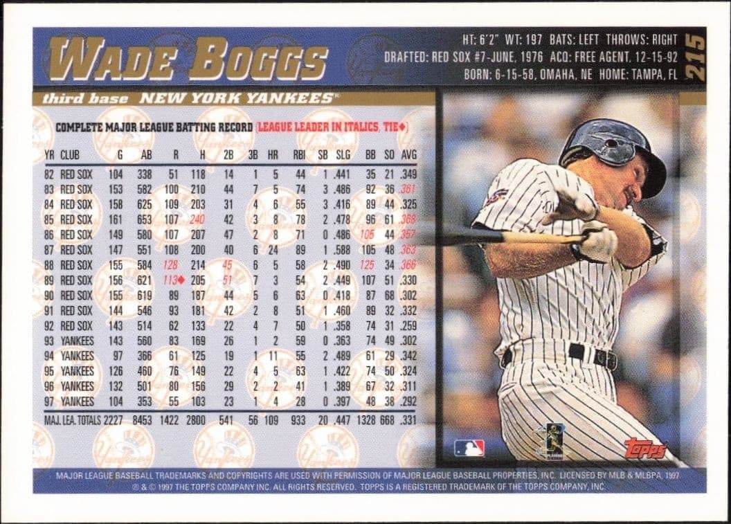 Wade Boggs - Back
