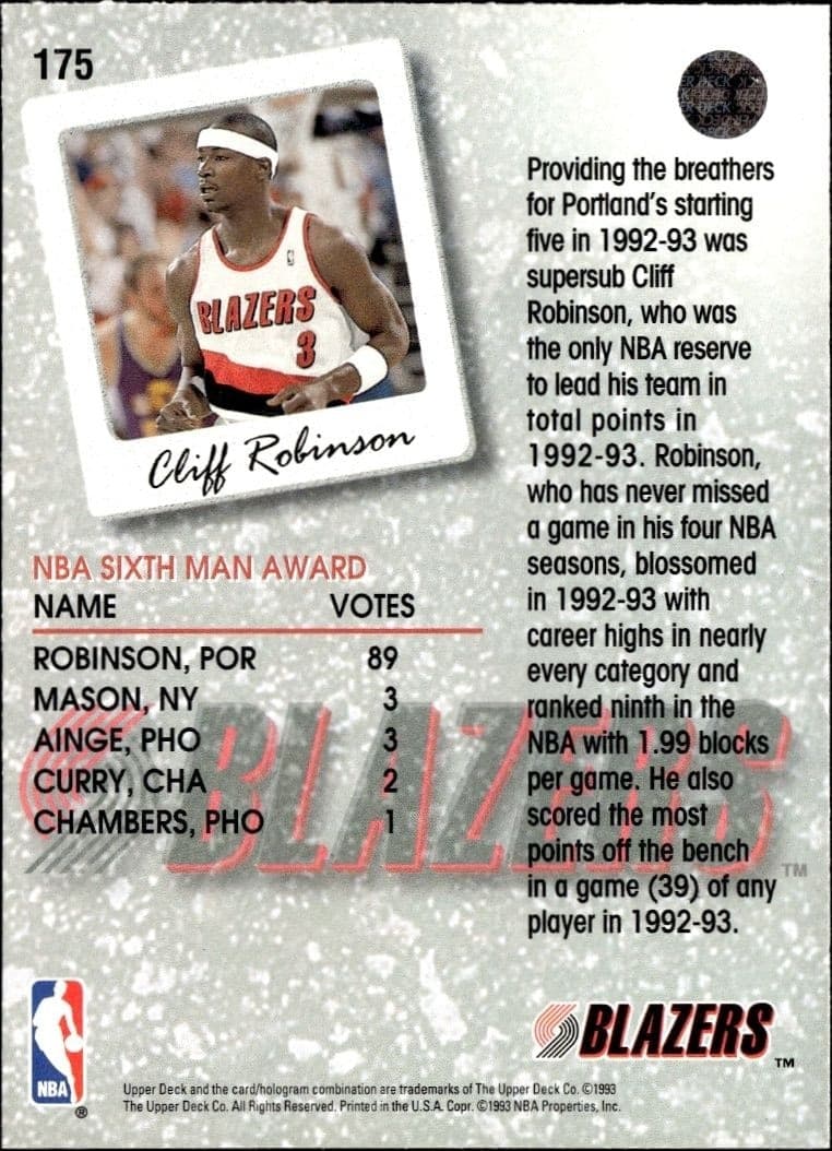 Cliff Robinson - Back