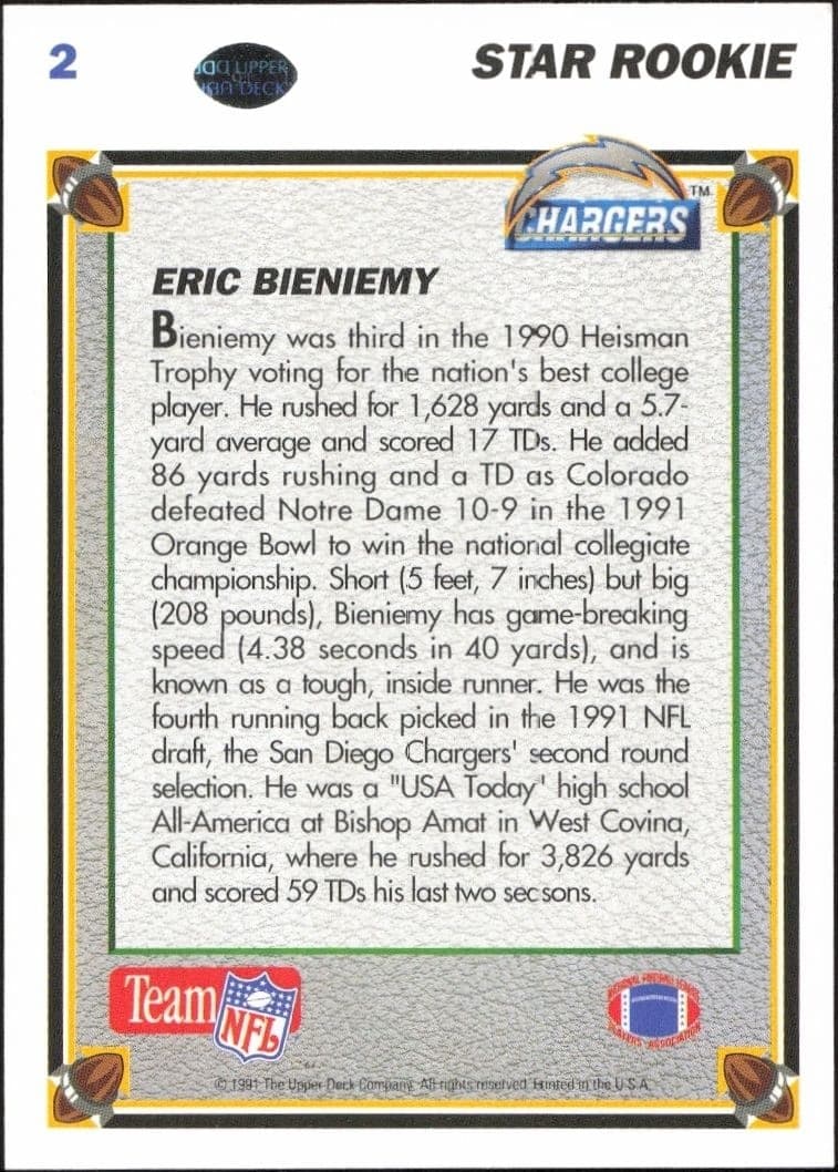 Eric Bieniemy - Back