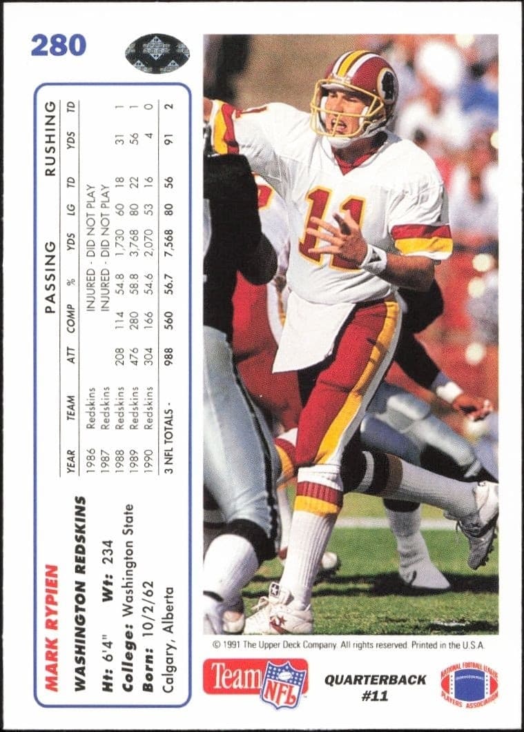 Mark Rypien - Back
