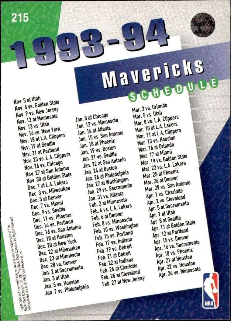 Dallas Mavericks - Back