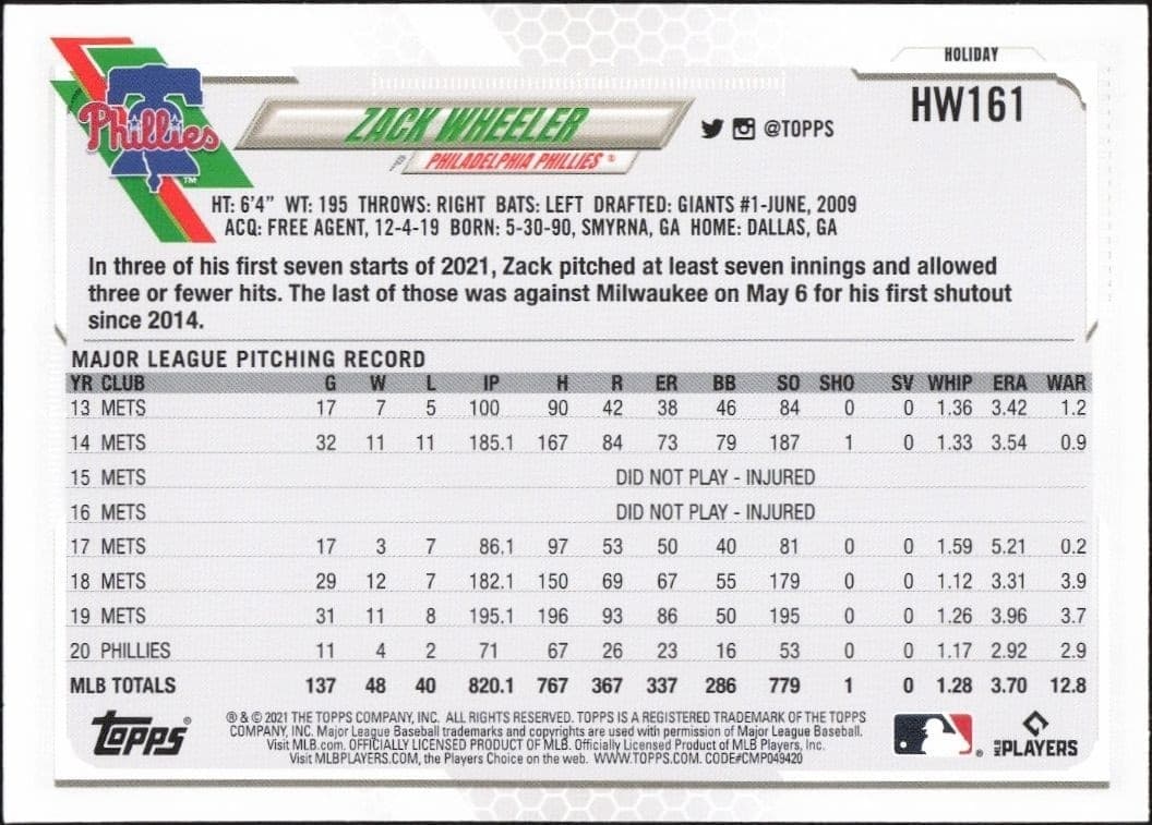 Zack Wheeler - Back