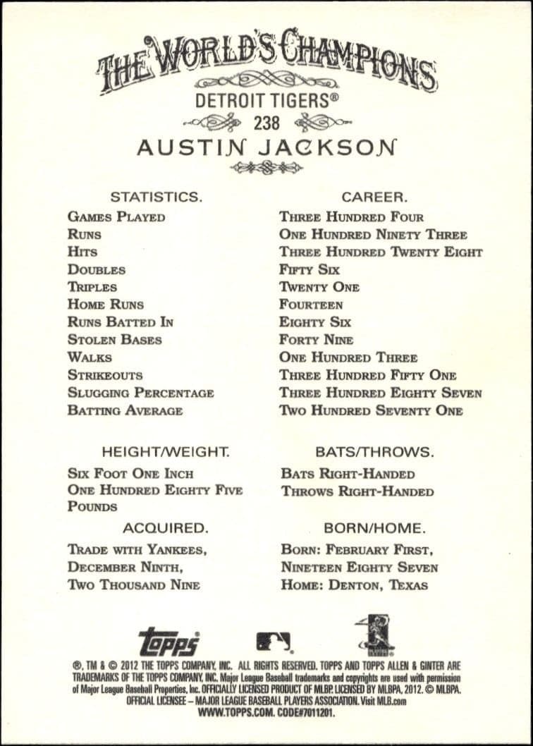 Austin Jackson - Back