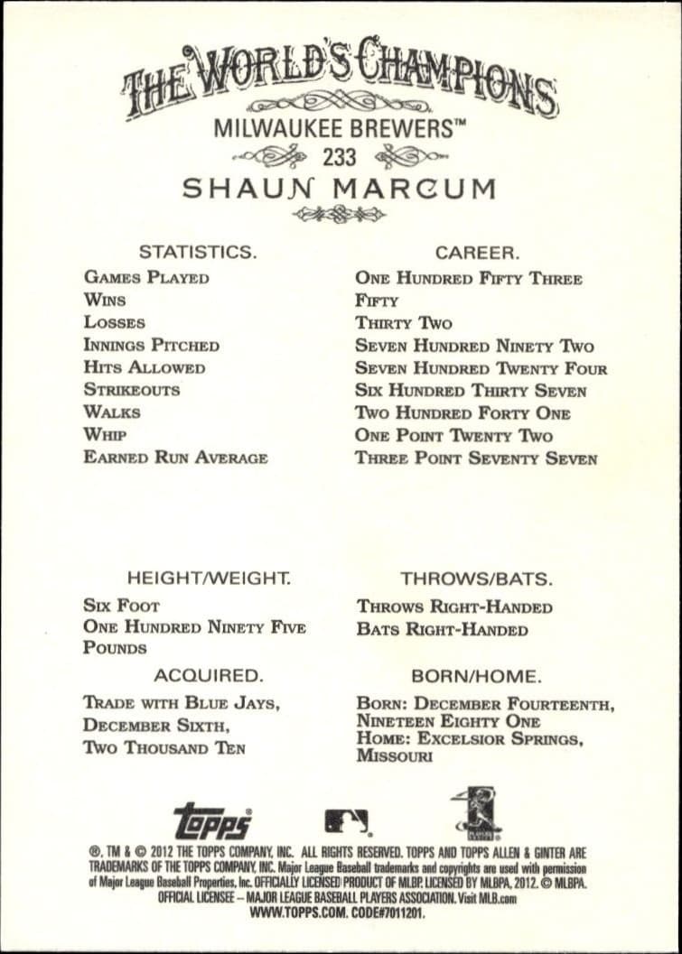 Shaun Marcum - Back