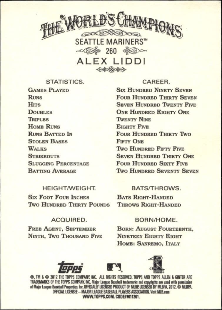 Alex Liddi - Back