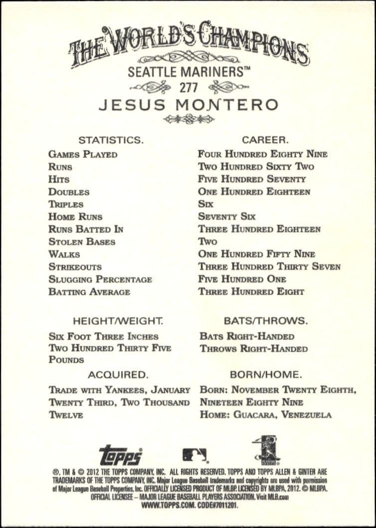 Jesus Montero - Back