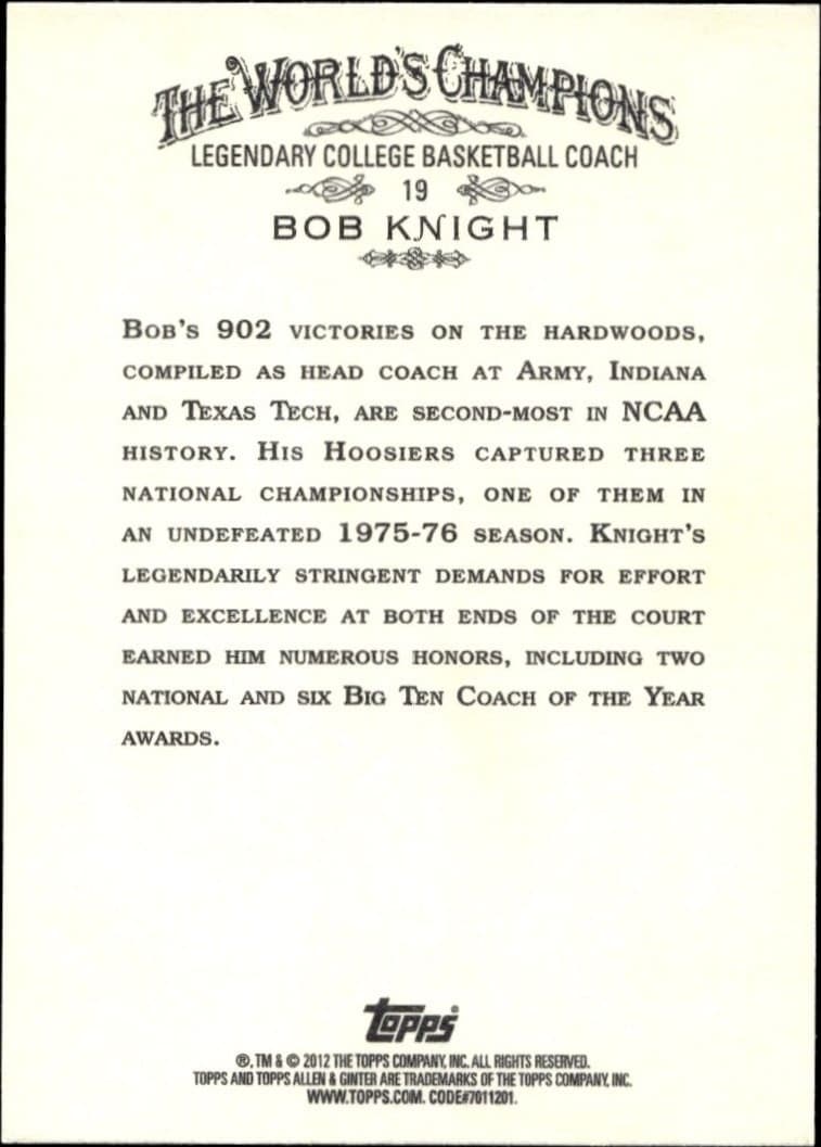 Bob Knight - Back