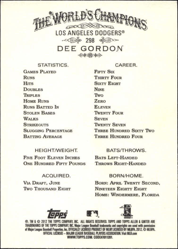 Dee Gordon - Back