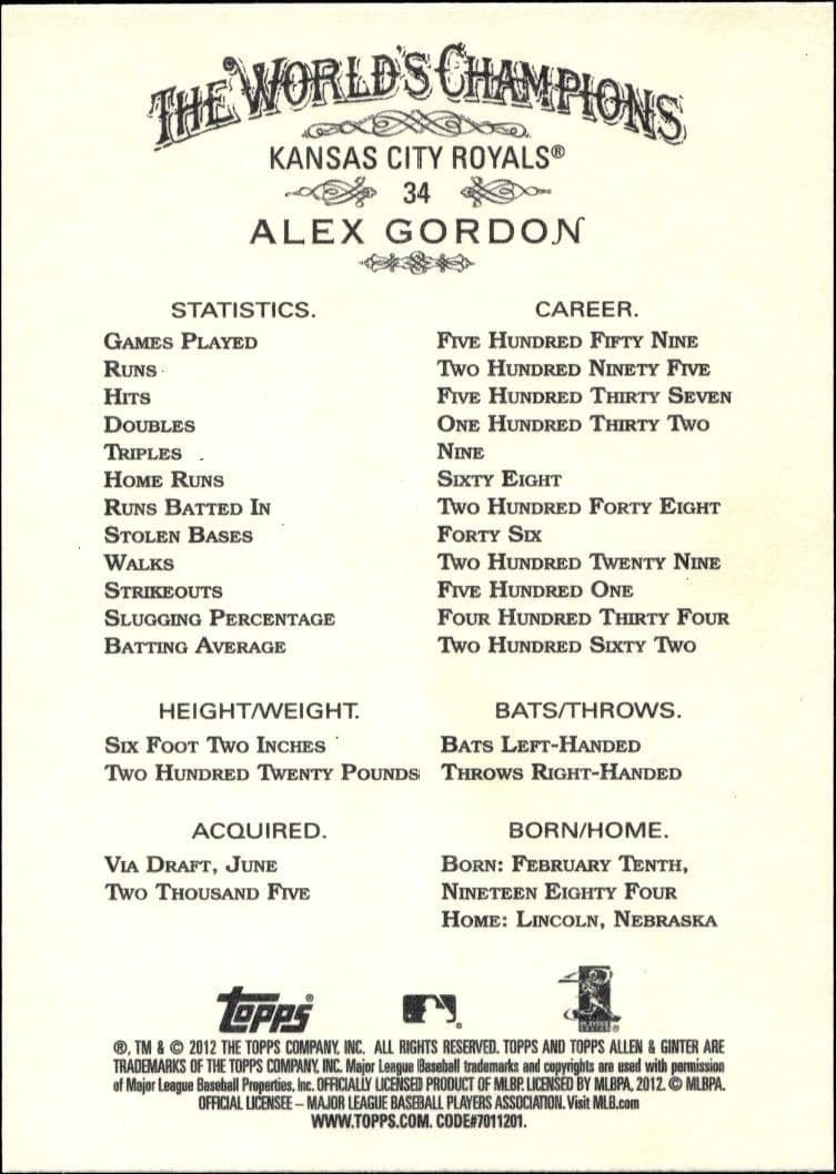 Alex Gordon - Back