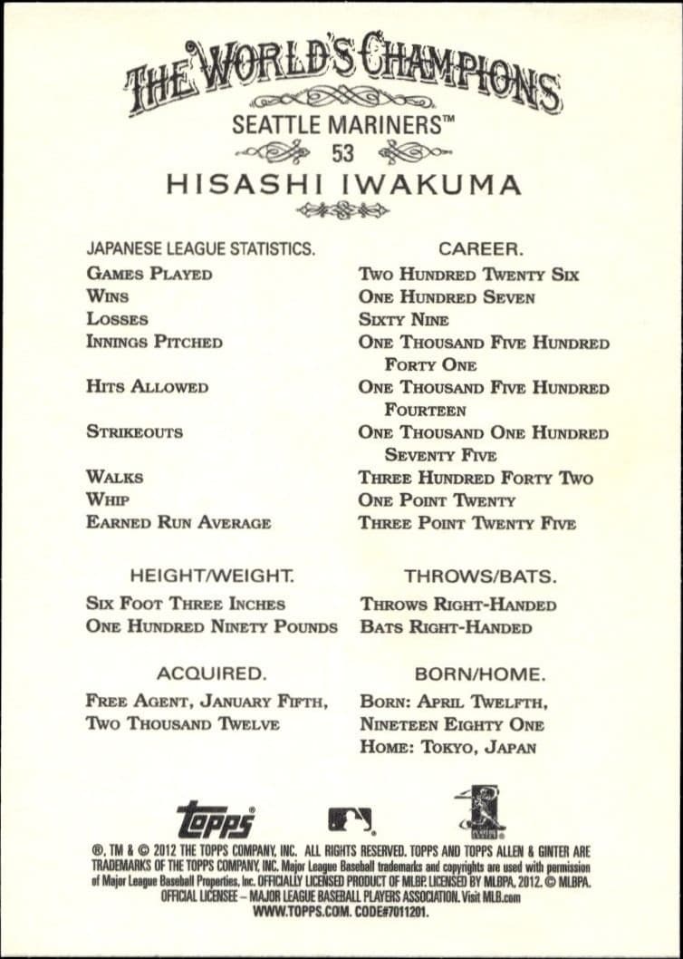 Hisashi Iwakuma - Back