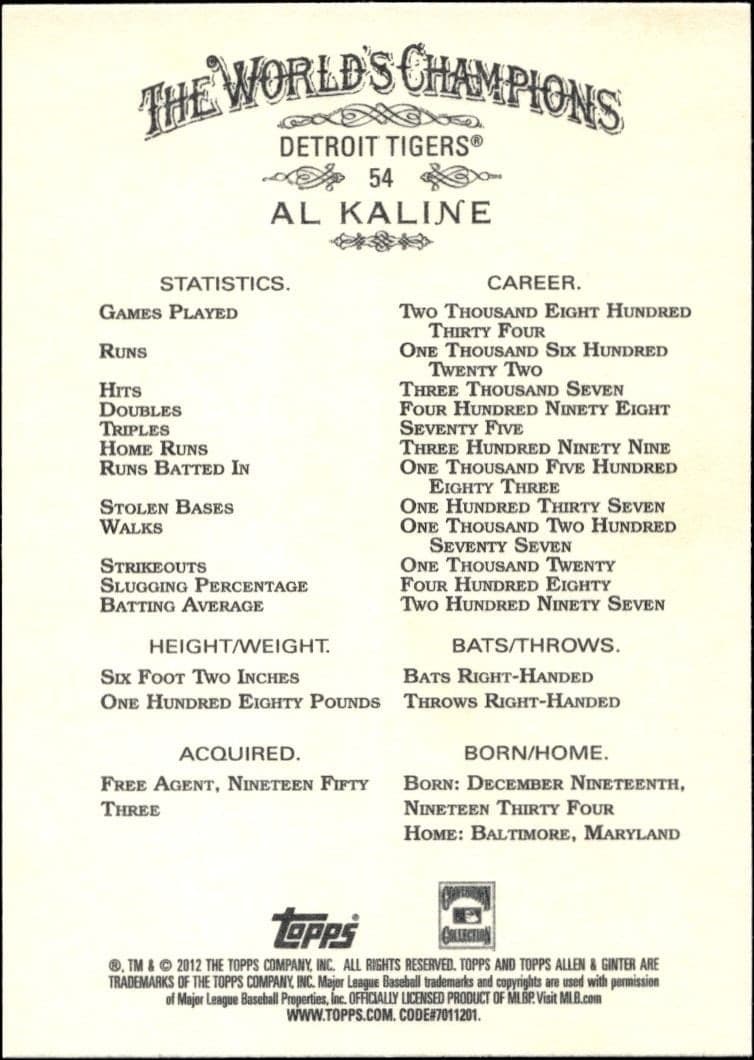 Al Kaline - Back