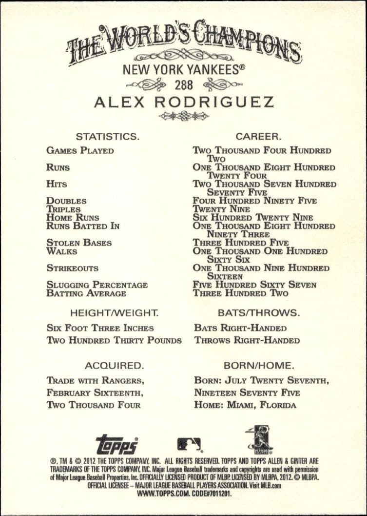 Alex Rodriguez - Back