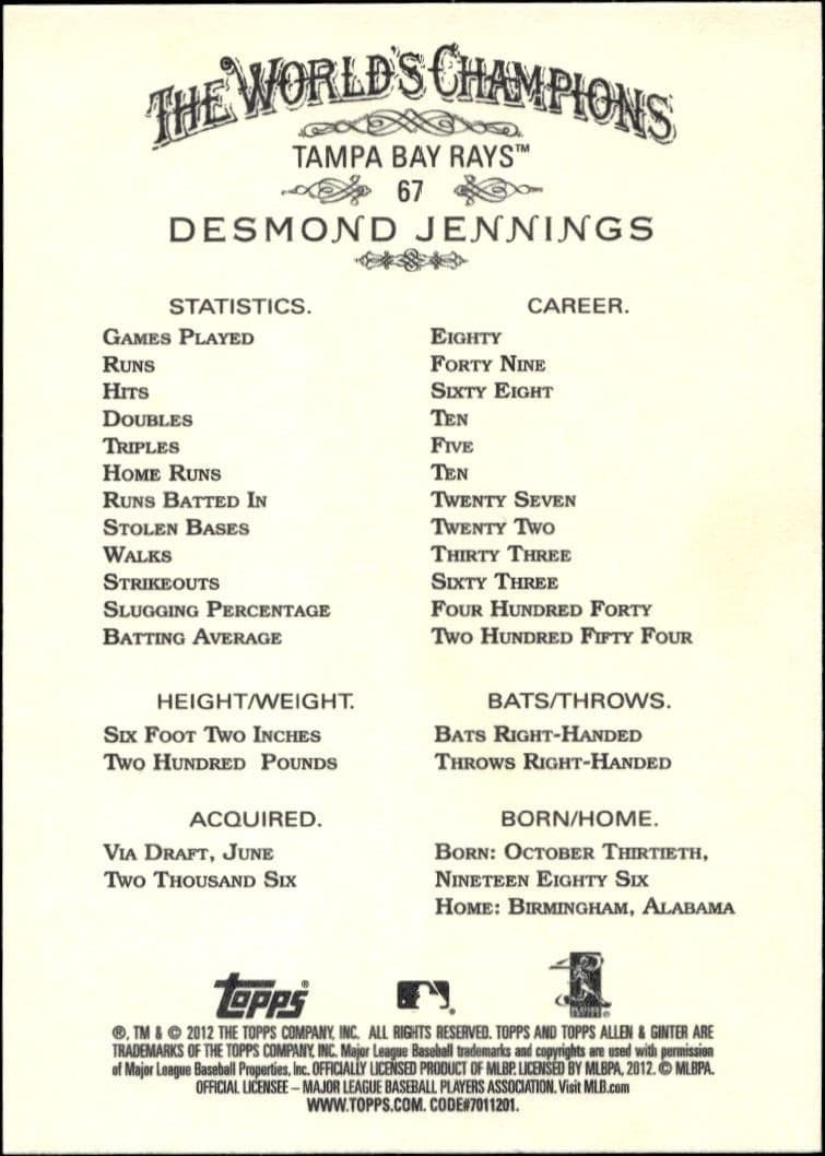 Desmond Jennings - Back