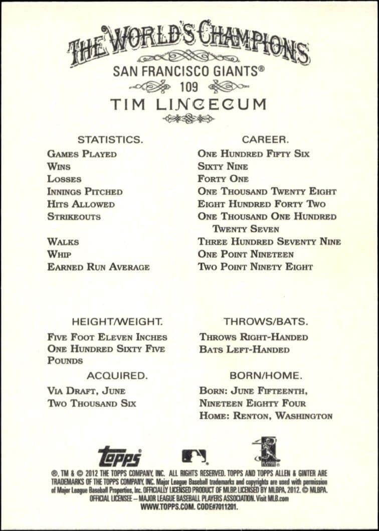 Tim Lincecum - Back