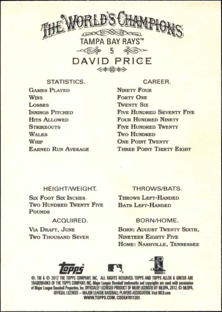 David Price - Back