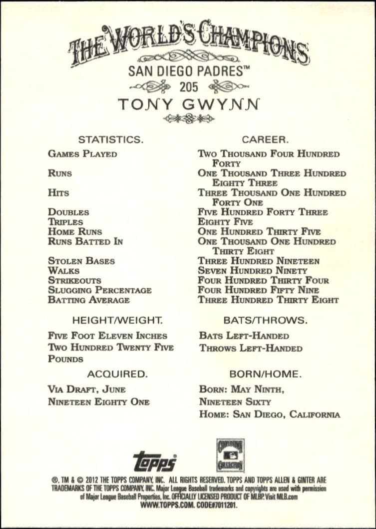 Tony Gwynn - Back