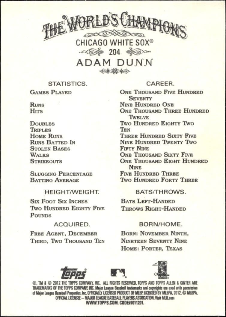 Adam Dunn - Back
