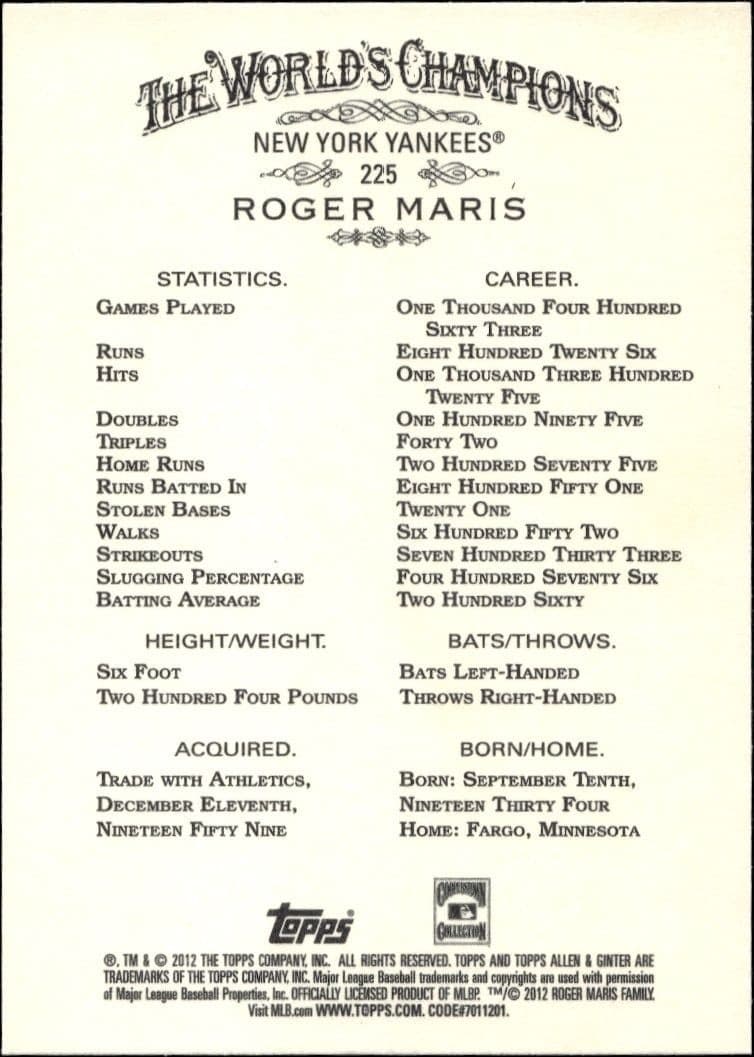 Roger Maris - Back