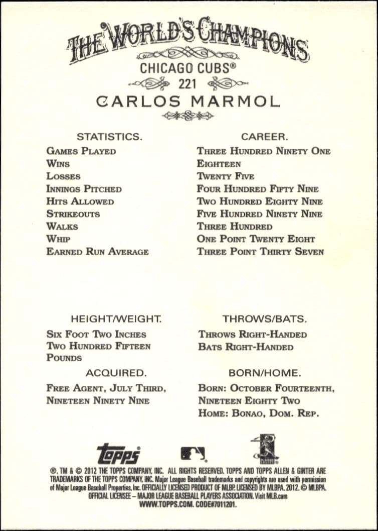 Carlos Marmol - Back