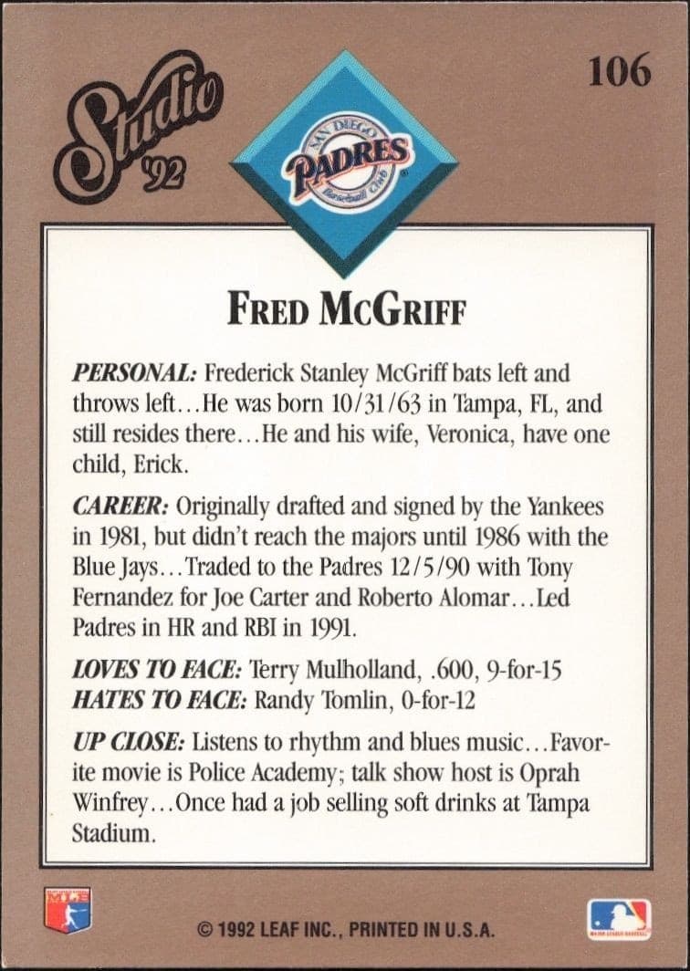 Fred McGriff - Back